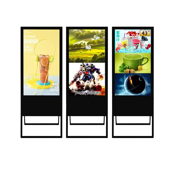 Supporto da pavimento per display pubblicitario con schermo LCD per segnaletica digitale portatile